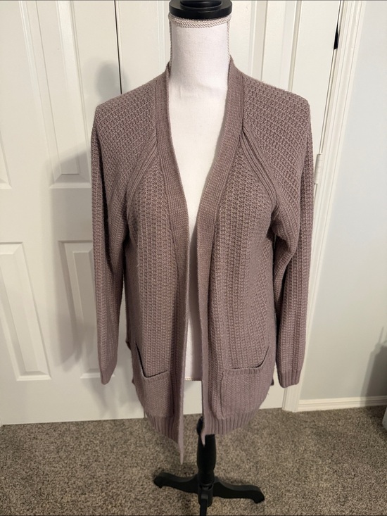 Fat Face Sweaters - Fat Face Open-Front Knit Cardigan in Mauve